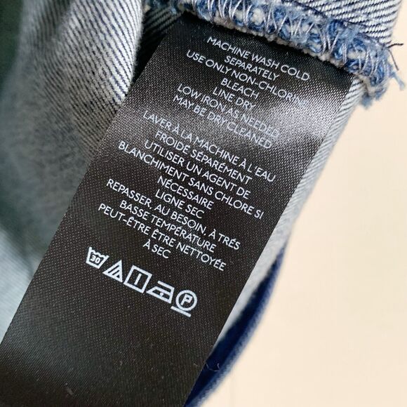 Pilcro Anthropologie Denim Vest Top US 12 Dark Blue Cropped Pockets Cotton NWT - Picture 4 of 7